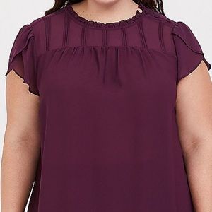 Torrid purple chiffon blouse size 2
